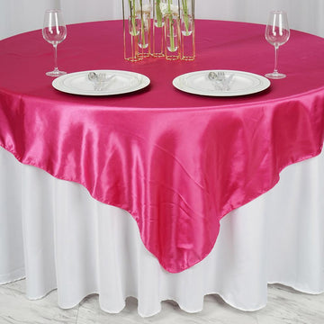 Elevate Your Event Decor with the Fuchsia Satin Overlay