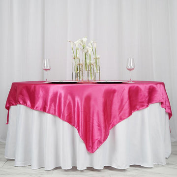 Add a Touch of Elegance with the Fuchsia Satin Tablecloth