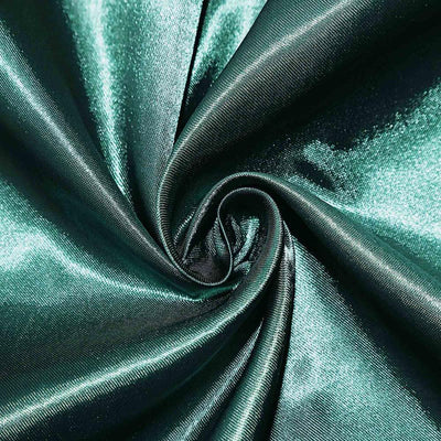 Emerald green satin fabric with a smooth, glossy finish.