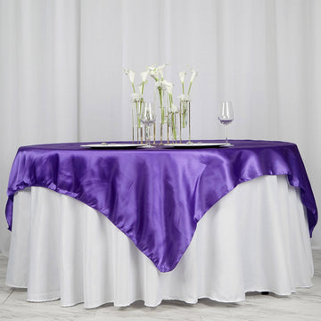 Elevate Your Event Decor with a Purple Seamless Satin Tablecloth