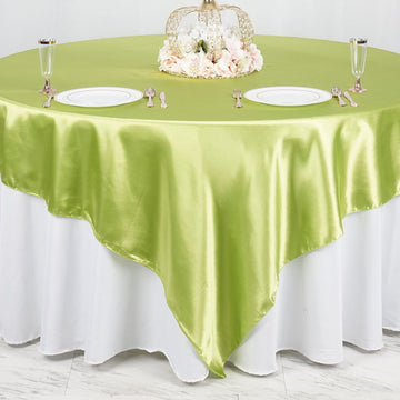 Create a Festive Atmosphere with Apple Green Satin Table Overlay