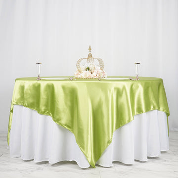 Add a Touch of Elegance with Apple Green Satin Table Overlay