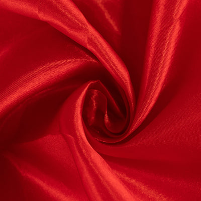 Red satin fabric with a smooth, lustrous finish.