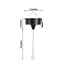 Ceiling Hanging Decor - Plastic | Metal - Black - Round - Picture of a Hanging Object with Measurements including 3 inches and 8 inches