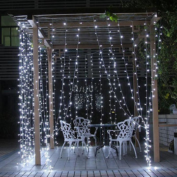 Illuminate Your Space with Cool White 300 LED Icicle Curtain Fairy String Lights