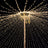 String lights radiating from a central pole against a dark background.