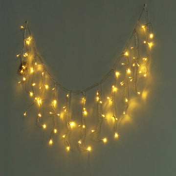 Enhance Your Space with Cool White 96 LED Icicle Curtain Fairy String Lights