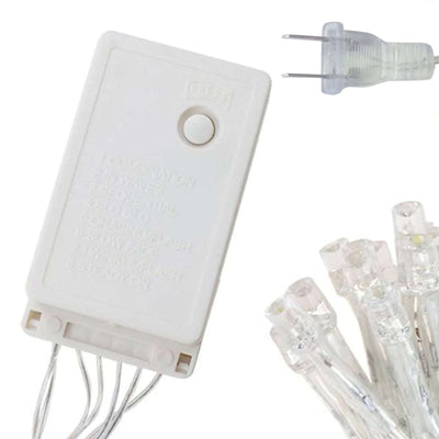 LED light string controller with multiple settings and plug-in connector
