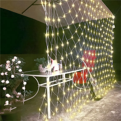 20Ftx10Ft Clear 600 Led Fish Net Lights, Fairy String Lights With 8 Modes