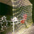 Decorative outdoor fairy lights in a net design, perfect for festive decor.
