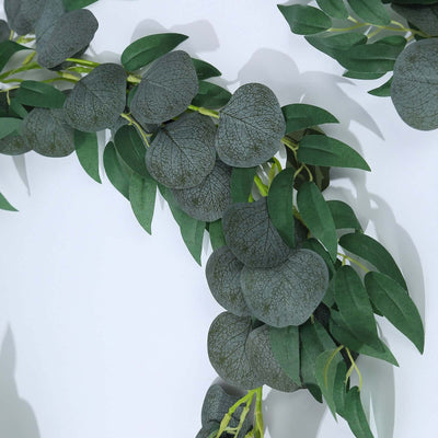 Artificial eucalyptus garland with lush green leaves
