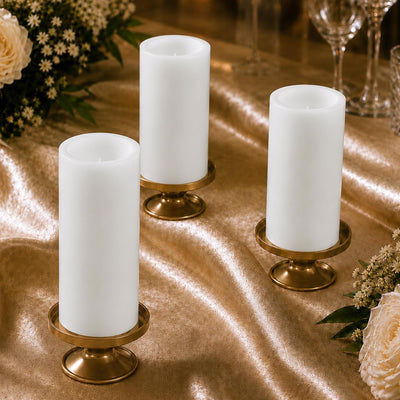 6 Pack Flameless LED Pillar Candles, 3" x 9" White Flat Top Real Wax Battery Operated Candles with Warm White Flickering Light & 6/18H Auto Timer