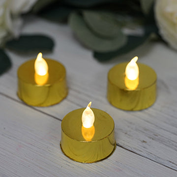 Reusable and Elegant Gold Tealight Candles
