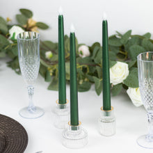 3 Pack | 11inch Hunter Emerald Green Warm Flickering Flameless LED Taper Candles