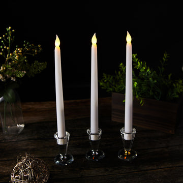 Add a Warm Glow to Your Space with White Flickering Flameless LED Taper Candles