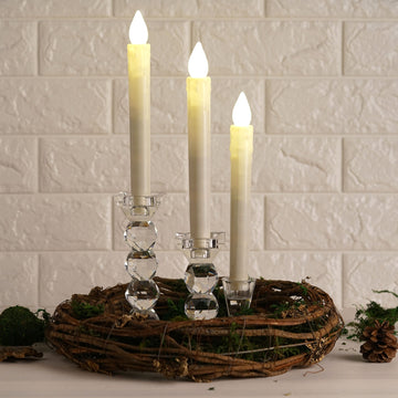 Stylish and Safe White Flameless LED Wax Drip Taper Candles