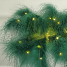 15inch LED Hunter Emerald Green Feather Table Lamp Desk Light
