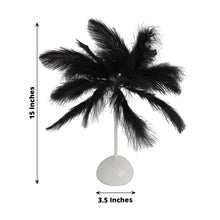 15inch LED Black Ostrich Feather Table Lamp Desk Light
