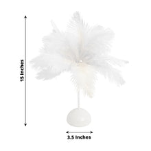 15inch LED White Ostrich Feather Table Lamp Desk Light