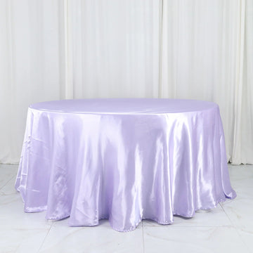 Lavender Lilac Seamless Satin Round Tablecloth 120"