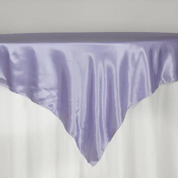 Lavender Lilac Seamless Satin Square Tablecloth Overlay 72" x 72"