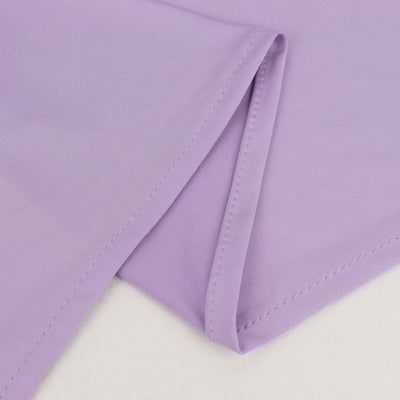 Lavender fabric with clean edges and stitching details.