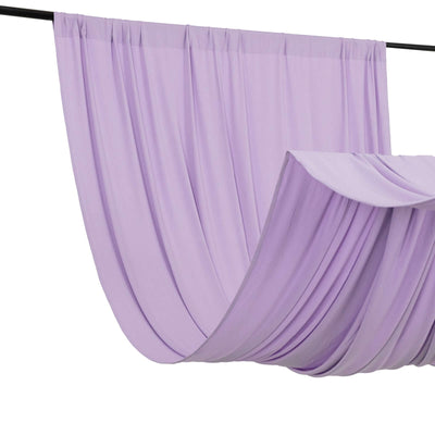 Lavender drapery fabric hanging in soft folds