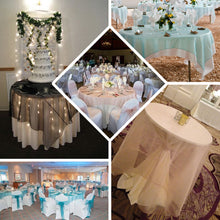 90 Inch x 90 Inch Square Light Blue Sheer Organza Table Overlay