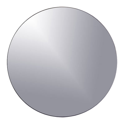Round mirror with a sleek, modern design.
