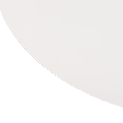 Smooth white circular surface with a subtle curve.