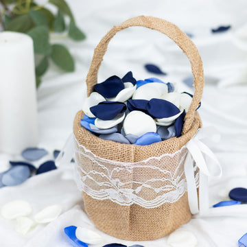Elevate Your Event with Matte Dusty Blue Silk Rose Petals
