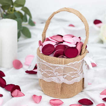 400 Pack Matte Dusty Rose Mix Silk Rose Petals, Life-Like Silk Flower Petal Round Table Confetti