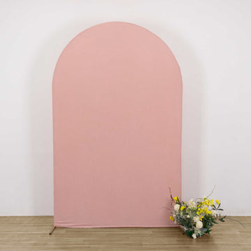 Elevate Your Event Decor with the Matte Dusty Rose Spandex Fitted Chiara Backdrop Stand Cover