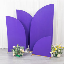 Set of 4 | Matte Purple Fitted Spandex Half Moon Wedding Arch Covers