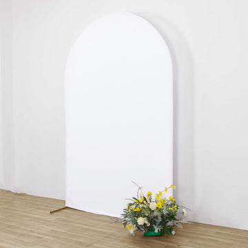 Create a Timeless and Elegant Setting with the Matte White Spandex Fitted Chiara Backdrop Stand Cover