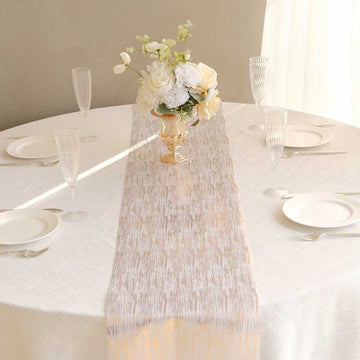 Sparkling Metallic Gold Faux Suede Table Runner