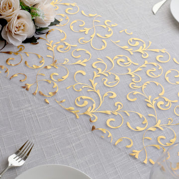 Create Unforgettable Moments with the Metallic Gold Sheer Organza Table Runner