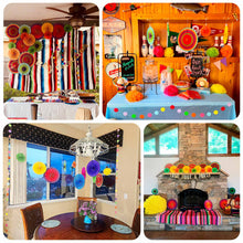 Fiesta Themed Multicolored Hanging Paper Party Decoration Kit 20 Pieces