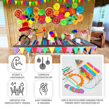 Hanging Multicolored Paper Fiesta Party Themed Decorations 20 Pieces