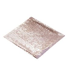 20 Inch x 20 Inch Cloth Dinner Napkin In Blush Rose Gold Premium Sequin Reusable