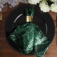 20 Inch By 20 Inch Hunter Emerald Green Sequin Beaded Dinner Napkin In Tulle