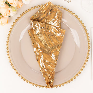 Create a Timeless Indulgence with the Gold Wave Embroidered Napkin