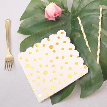 Convenient and Stylish Gold Dotted Paper Dinner Napkins