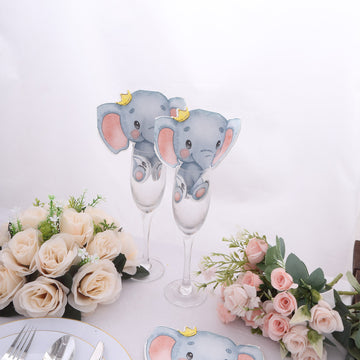 Essential and Charming: Elephant Shaped Baby Shower Paper Beverage Napkins