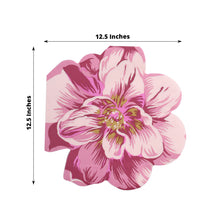 20 Pack Pink Peony Flower Shaped 2-Ply Paper Cocktail Napkins For Wedding Shower