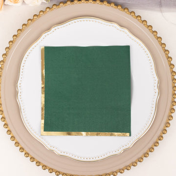 Add a Touch of Luxury to Your Table Setting with Emerald Green Soft 2 Ply Paper Beverage Napkins