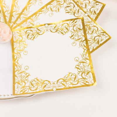 Elegant gold-embellished blank cards with intricate designs.