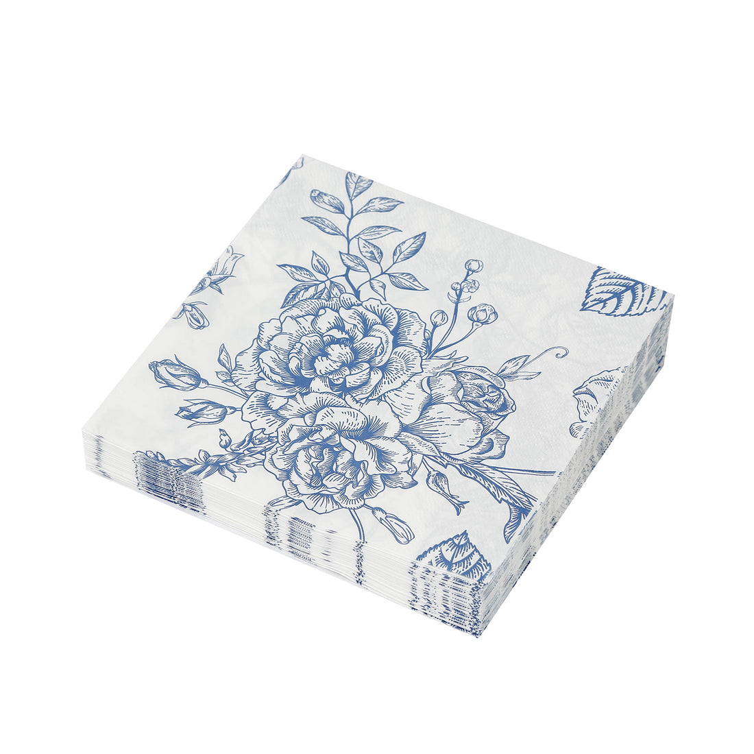 2-Ply Paper Cocktail Napkins 50pk Toile Blue | eFavormart