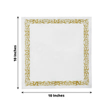 Gold Floral White Soft Paper Napkins 20 Pack