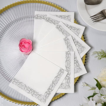 White Soft Linen-Like Airlaid Paper Cocktail Napkins for Any Party